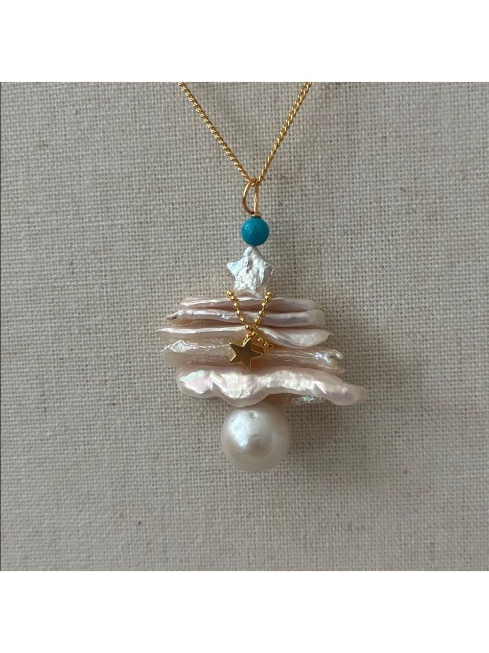 Elegant Baroque Pearl Necklace & Brooch - Christmas tree necklace|Christmas Gift